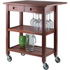 image:imageWinsome 94734 Jonathan 2 Drawer Rolling Kitchen Cart in WalnutSolid