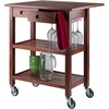 image:imageWinsome 94734 Jonathan 2 Drawer Rolling Kitchen Cart in WalnutSolid