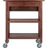image:imageWinsome 94734 Jonathan 2 Drawer Rolling Kitchen Cart in WalnutSolid