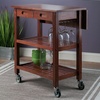 image:imageWinsome 94734 Jonathan 2 Drawer Rolling Kitchen Cart in WalnutSolid