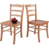 image:imageWinsome Benjamin Ladder Back Chair Set of 2 Walnut  Classic Backed Kitchen amp Dining Room Chairs Simple amp Elegant Home Seating Solution Great for Office Hallway BedroomLight Oak
