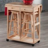 image:imageWinsome Burnett SpaceSaver Table Set with 2 TuckAway Stools 33 High 30 Wide NaturalNatural