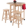 image:imageWinsome Burnett SpaceSaver Table Set with 2 TuckAway Stools 33 High 30 Wide NaturalNatural