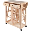 image:imageWinsome Burnett SpaceSaver Table Set with 2 TuckAway Stools 33 High 30 Wide NaturalNatural