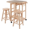 image:imageWinsome Burnett SpaceSaver Table Set with 2 TuckAway Stools 33 High 30 Wide NaturalNatural