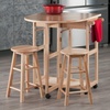 image:imageWinsome Burnett SpaceSaver Table Set with 2 TuckAway Stools 33 High 30 Wide NaturalNatural