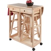 image:imageWinsome Burnett SpaceSaver Table Set with 2 TuckAway Stools 33 High 30 Wide NaturalNatural