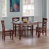 image:imageWinsome Darren 5pc Set Dining Table with XBack Chairs Walnut Finish