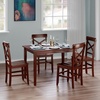 image:imageWinsome Darren 5pc Set Dining Table with XBack Chairs Walnut Finish