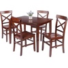 image:imageWinsome Darren 5pc Set Dining Table with XBack Chairs Walnut Finish