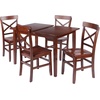 image:imageWinsome Darren 5pc Set Dining Table with XBack Chairs Walnut Finish