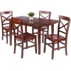 image:imageWinsome Darren 5pc Set Dining Table with XBack Chairs Walnut Finish