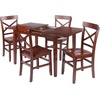 image:imageWinsome Darren 5pc Set Dining Table with XBack Chairs Walnut Finish