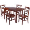 image:imageWinsome Darren 5pc Set Dining Table with XBack Chairs Walnut Finish