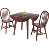 image:imageWinsome Dawson 3Pc Drop Leaf Table with Windsor Chairs Walnut Finish
