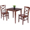 image:imageWinsome Groveland 3Pc Set Dining Table with XBack Chairs Walnut Finish