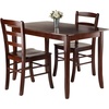 image:imageWinsome Inglewood 3PC Set Table w 2 Ladderback Chairs Dining Walnut