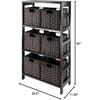 image:imageWinsome Leo 3Tiered Ladder Shelves Modern amp Practical Open Display Bookshelves for Living Room Den Office Bedroom Functional Home Decor Furniture3 Tier  6 Baskets