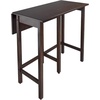 image:imageWinsome Lynnwood 3543 x 3939 x 30Inch Wood Rectangular Drop Leaf High Table Antique Walnut 94149