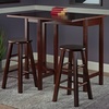 image:imageWinsome Lynnwood Extendable High Dining Table with 2 Round Stools 35 High 39 Wide Walnut