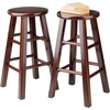 image:imageWinsome Lynnwood Extendable High Dining Table with 2 Round Stools 35 High 39 Wide Walnut