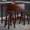 image:imageWinsome Lynnwood Extendable High Dining Table with 2 Round Stools 35 High 39 Wide Walnut