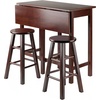 image:imageWinsome Lynnwood Extendable High Dining Table with 2 Round Stools 35 High 39 Wide Walnut