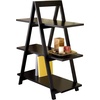 image:imageWinsome MDF AFrame 3Tier Shelf Black 20130  Modern amp Practical Open Display Bookshelves for Living Room Den Office Bedroom Functional Home Decor Furniture