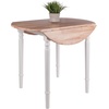 image:imageWinsome Sorella Round Double Drop Leaf Dining Table for Dining Room 30 Natural amp WhiteNatural  White