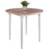 image:imageWinsome Sorella Round Double Drop Leaf Dining Table for Dining Room 30 Natural amp WhiteNatural  White