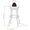 image:imageWinsome Summit 3Pc Bar Height Table with 2 Swivel Seat Stools Black and Chrome
