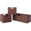 image:imageWinsome Tessa 3Pc Foldable Woven Rope Basket Set Walnut3Basket Mix