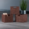 image:imageWinsome Tessa 3Pc Foldable Woven Rope Basket Set Walnut3Basket Small