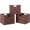 image:imageWinsome Tessa 3Pc Foldable Woven Rope Basket Set Walnut3Basket Small