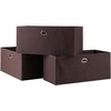 image:imageWinsome Torino 3 Piece Folding Fabric Baskets Chocolate 38323  Foldable Organizer Baskets for Toys Clothes Sheets Craft Supplies Home amp Office Storage and Organization ContainersChocolate