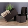 image:imageWinsome Torino 3 Piece Folding Fabric Baskets Chocolate 38323  Foldable Organizer Baskets for Toys Clothes Sheets Craft Supplies Home amp Office Storage and Organization ContainersChocolate