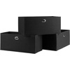 image:imageWinsome Torino 3 Piece Folding Fabric Baskets Chocolate 38323  Foldable Organizer Baskets for Toys Clothes Sheets Craft Supplies Home amp Office Storage and Organization ContainersBlack