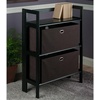 image:imageWinsome Torino 3PC Set Folding Bookcase wFabric Basket Storage and Organization BlackChocolate