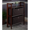 image:imageWinsome Torino 3PC Set Folding Bookcase wFabric Basket Storage and Organization EspressoChocolate