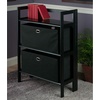 image:imageWinsome Torino 3Pc Folding Bookcase wFabric Baskets BlackBlack 20306