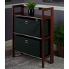 image:imageWinsome Torino 3Pc Folding Bookcase wFabric Baskets WalnutBlack 94395