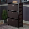 image:imageWinsome Torino 4PC Set Shelf wBlack Fabric Baskets Storage and Organization EspressoChocolate