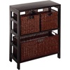 image:imageWinsome Wood Capri Wood 2 Section Storage Shelf with 4 Black Fabric Foldable Baskets  Foldable Organizer Baskets for Toys Clothes Sheets Craft Supplies Home amp Office Storage and Organization ContainersEspresso