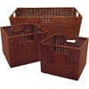 image:imageWinsome Wood Capri Wood 2 Section Storage Shelf with 4 Black Fabric Foldable Baskets  Foldable Organizer Baskets for Toys Clothes Sheets Craft Supplies Home amp Office Storage and Organization ContainersEspresso