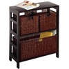 image:imageWinsome Wood Capri Wood 2 Section Storage Shelf with 4 Black Fabric Foldable Baskets  Foldable Organizer Baskets for Toys Clothes Sheets Craft Supplies Home amp Office Storage and Organization ContainersEspresso