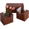 image:imageWinsome Wood Capri Wood 2 Section Storage Shelf with 4 Black Fabric Foldable Baskets  Foldable Organizer Baskets for Toys Clothes Sheets Craft Supplies Home amp Office Storage and Organization ContainersEspresso