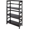 image:imageWinsome Wood Capri Wood 3 Section Storage Shelf with 6 Beige Fabric Foldable BasketsEspresso