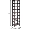 image:imageWinsome Wood Capri Wood 4 Section Storage Shelf with 4 Beige Fabric Foldable Baskets
