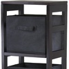 image:imageWinsome Wood Capri Wood 4 Section Storage Shelf with 4 Black Fabric Foldable Baskets