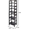 image:imageWinsome Wood Capri Wood 4 Section Storage Shelf with 4 Black Fabric Foldable Baskets